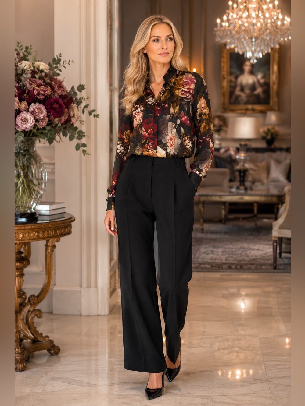 New The Brie Floral Print Woven Shirt Elie Tahari
